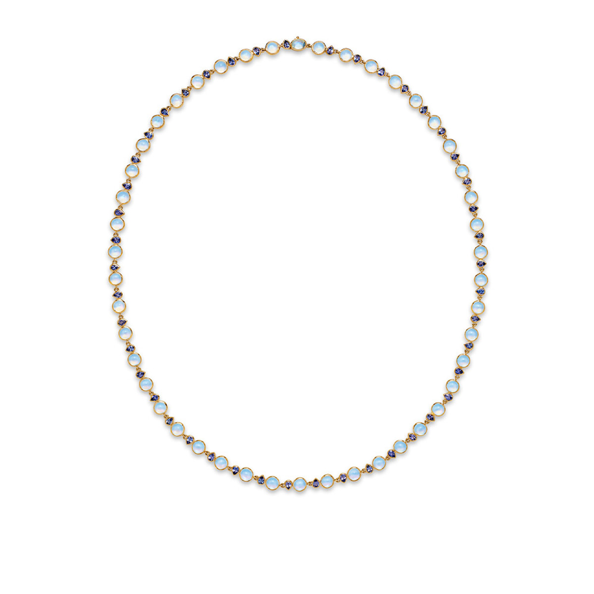 Temple St. Clair 18K Yellow Gold Blue Moonstone & Tanzanite Moon River Necklace-64907 Product Image