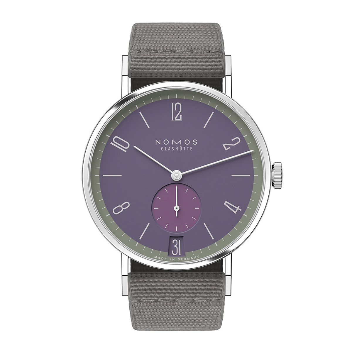 NOMOS Glashütte Tangente 38 Date Mauvegrün Ref. 179.S9-65839 Product Image