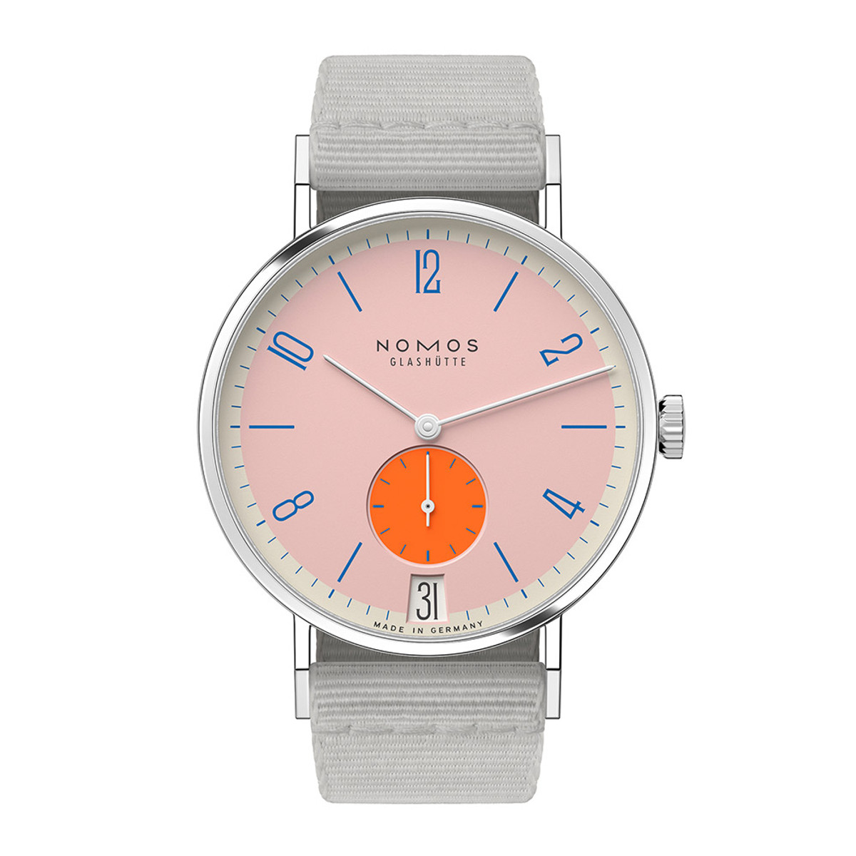 NOMOS Glashütte Tangente 38 Date Flamingopink Ref. 179.S12-65842