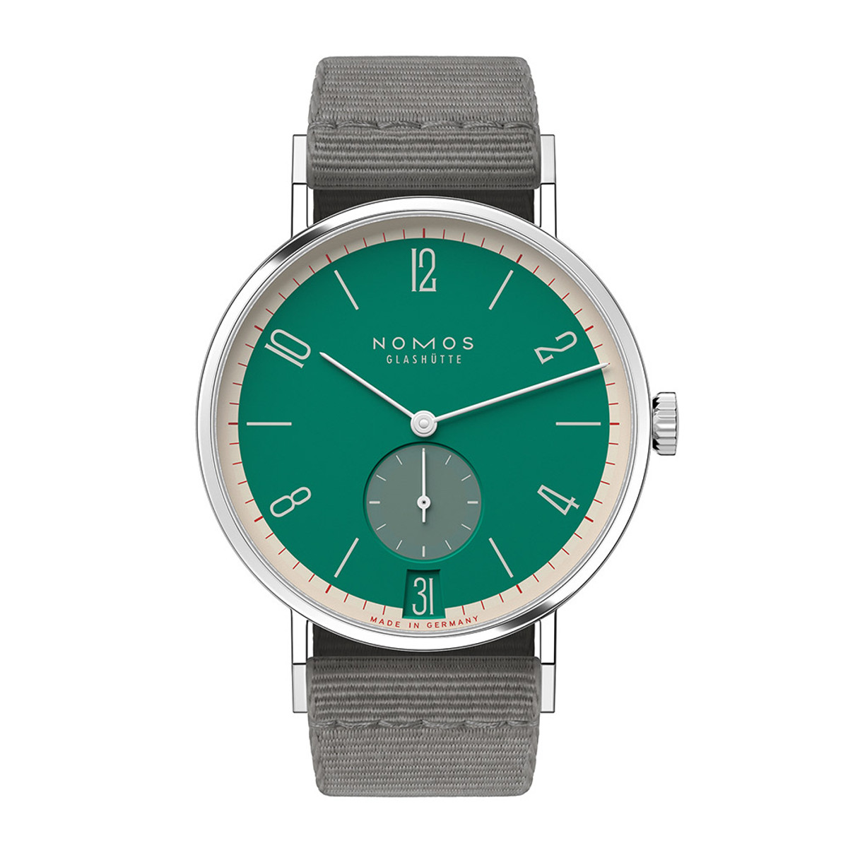 NOMOS Glashütte Tangente 38 Date Schlossgrün Ref. 179.S26-65857