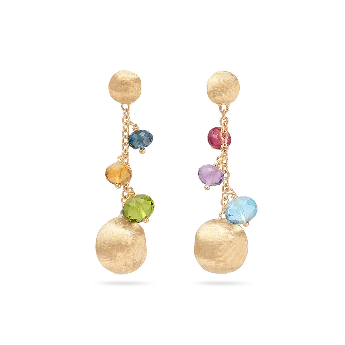 Marco Bicego Africa Collection 18K Yellow Gold Mixed Gemstone Short Drop Earrings-61187