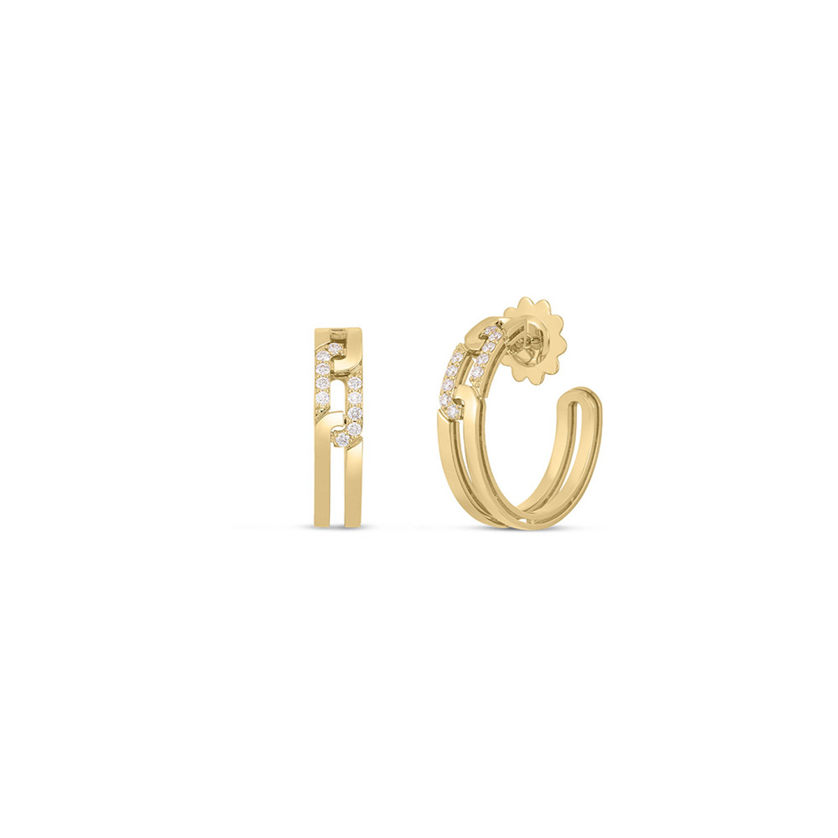 Roberto Coin 18K Yellow Gold Navarra Open Back Hoop Earrings-57373 Product Image