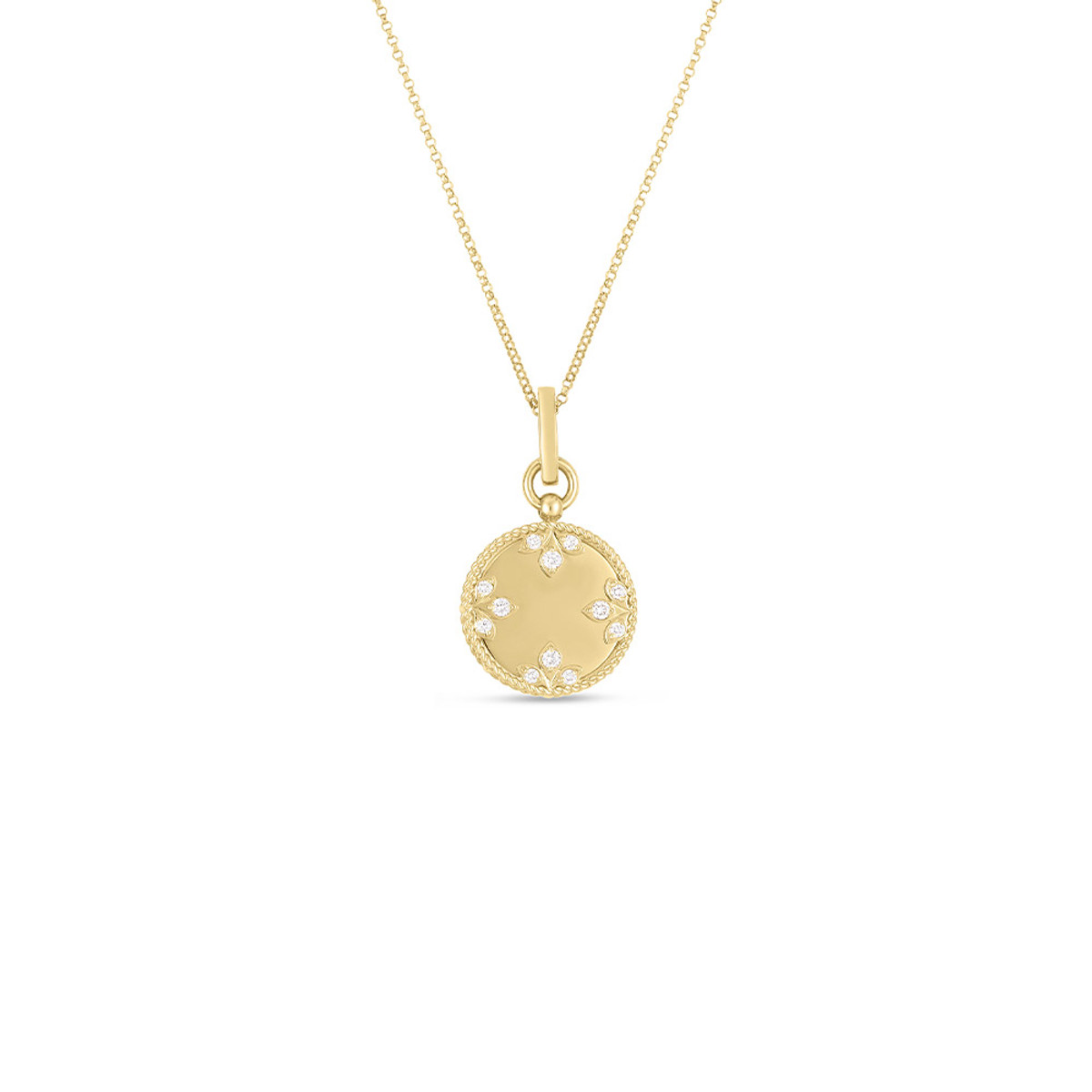 Roberto Coin 18K Yellow Gold Medallion Diamond Necklace-61519