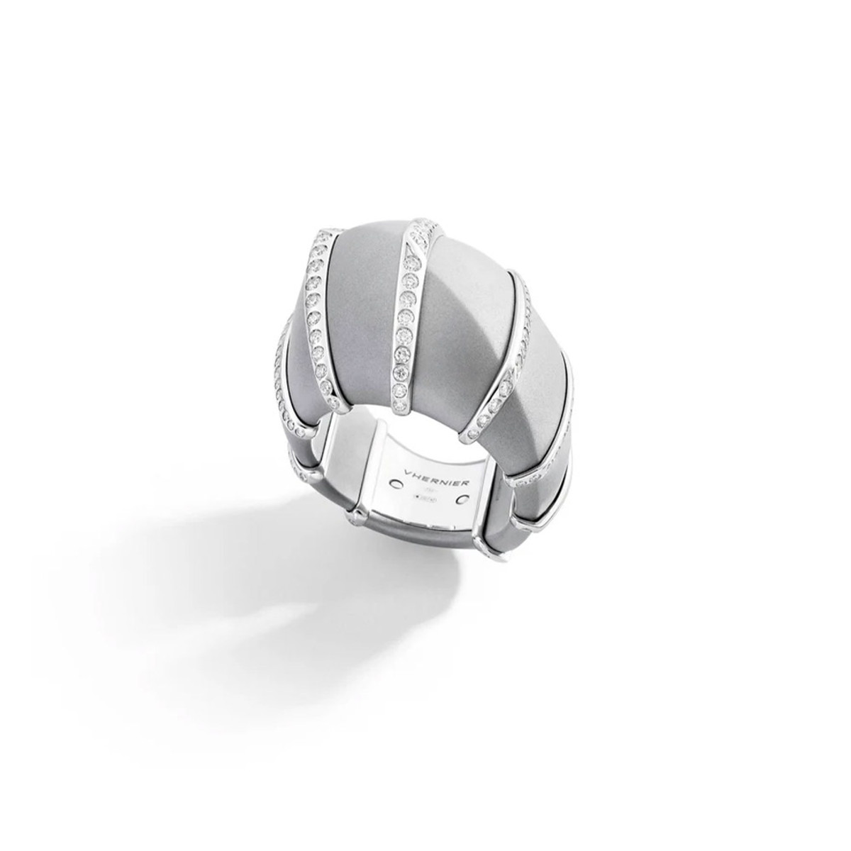 Vhernier 18K White Gold and Aluminum Ardis Diamond Ring-67596