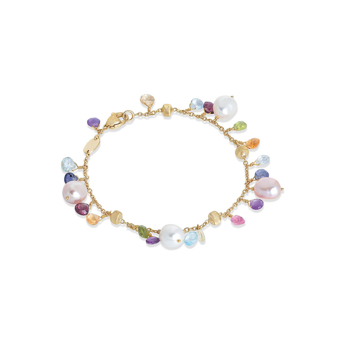 Marco Bicego Paradise 18K Yellow Gold Single-Strand Gemstone Bracelet With Freshwater Pearls-68013