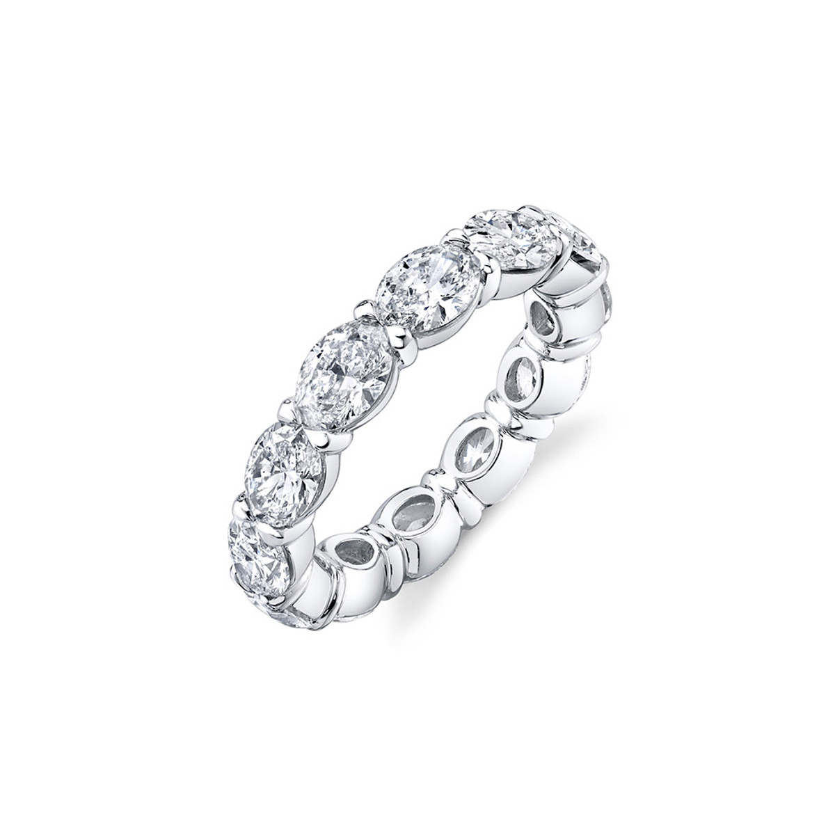 Hyde Park Collection Platinum Oval Diamond East- West Eternity Band-73563