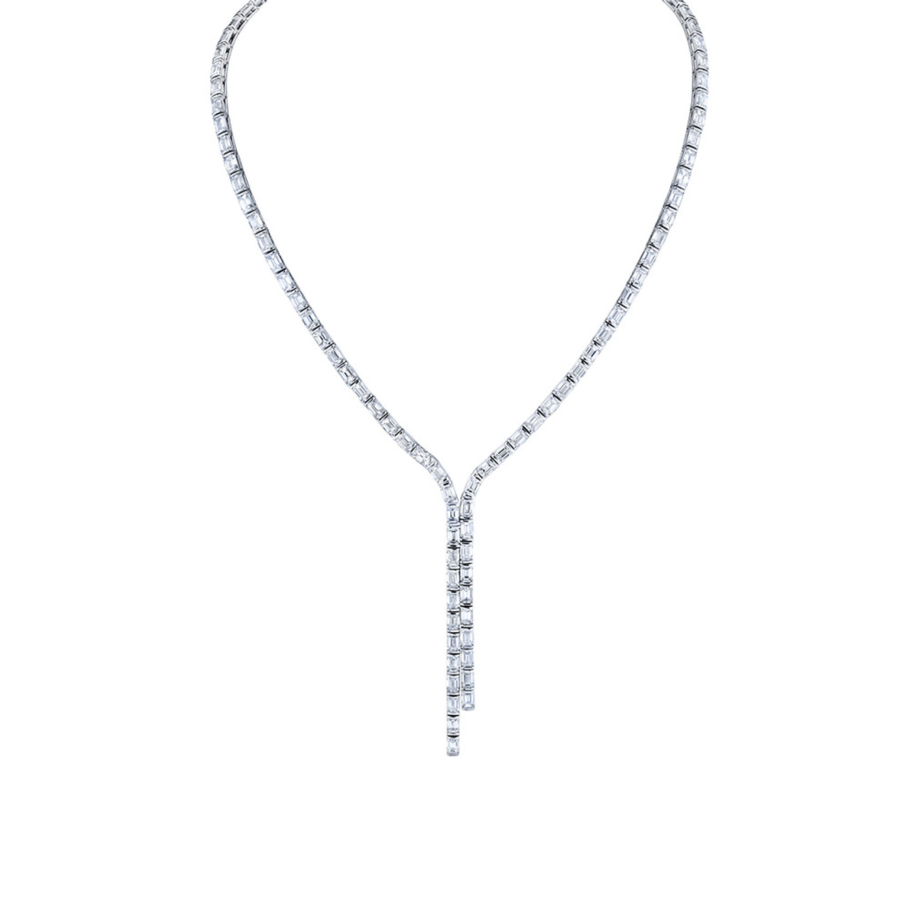 Hyde Park Collection Platinum & 18K White Gold Pearl, Diamond & Enamel  Station Necklace-54479 - Hyde Park Jewelers