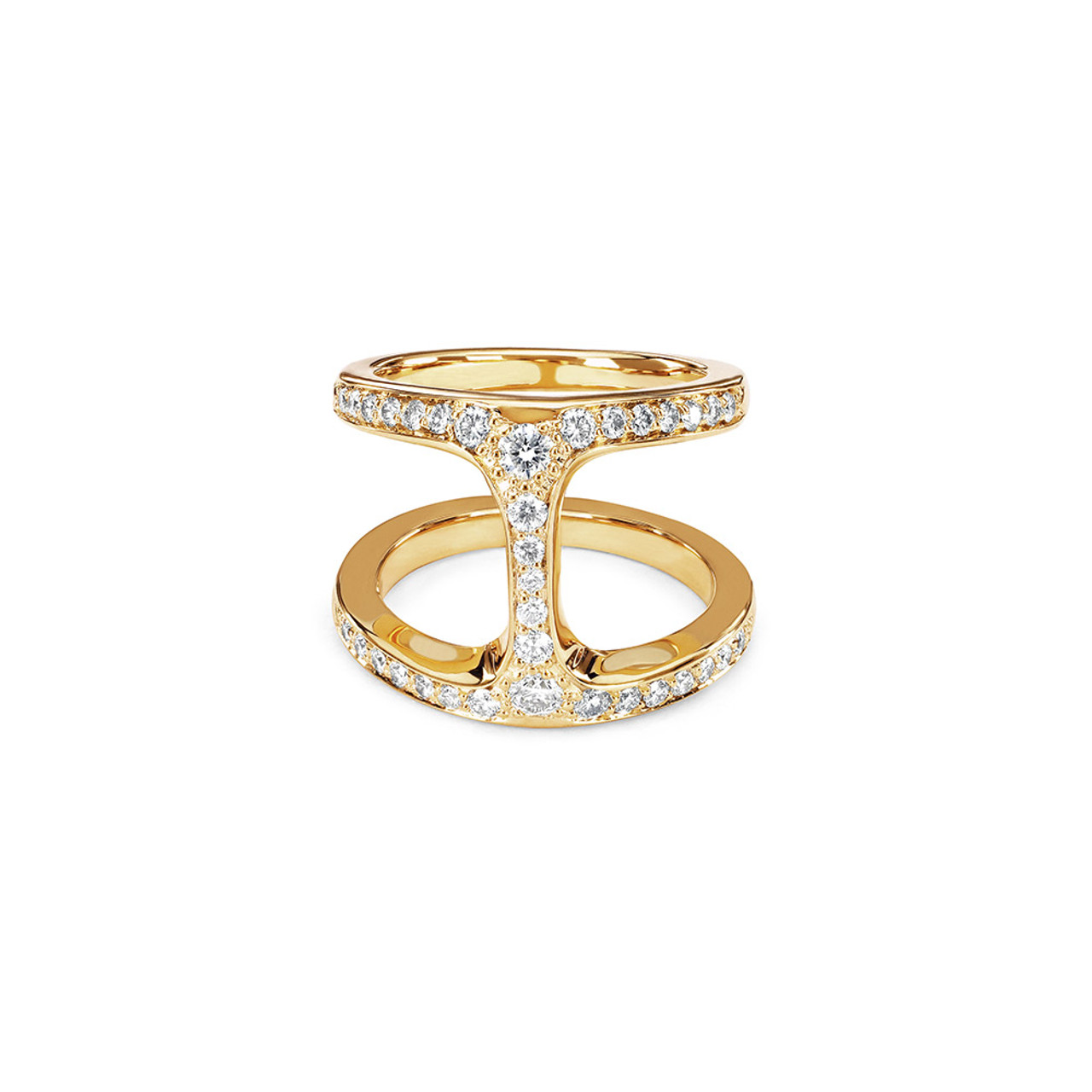 Hoorsenbuhs 18K Yellow Gold Dame Phantom Ring with Diamonds-57487 