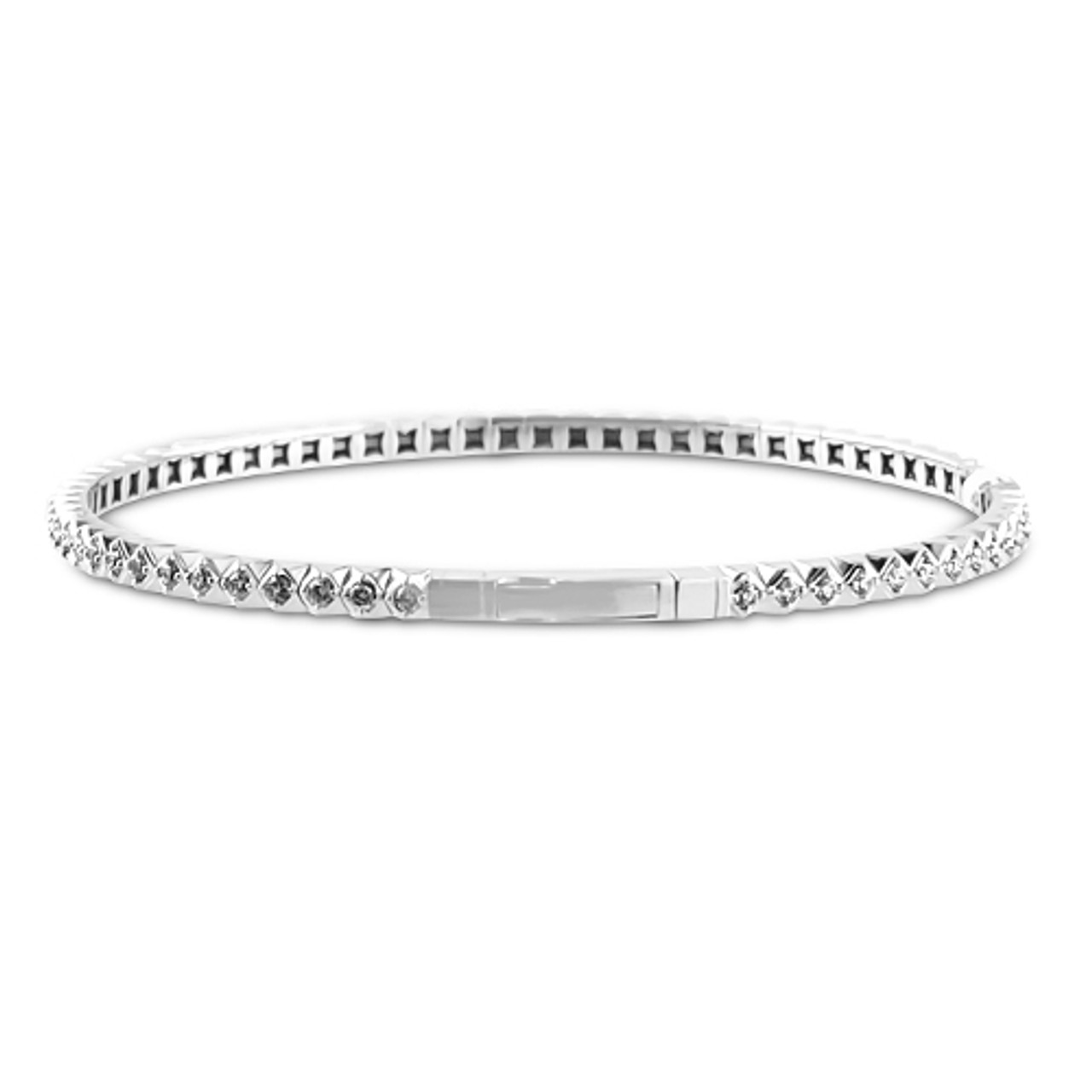 Men's White Gold Tennis Bracelet with 9.5 Carat Diamonds