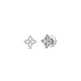 Roberto Coin Princess Flower 18K White Gold Diamond Stud Earring-DEQT1523