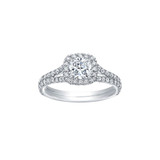 Hyde Park Collection 18K White Gold Halo Diamond Engagement Ring-DSHFF0286 Product Image