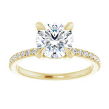 Hyde Park Collection 14K Yellow Gold Round French Set Ring Setting-RSIMT8312 Product Image