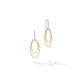 Marco Bicego 18K Yellow Gold Marrakech Onde Collection Diamond Double Concentric Hook Earring-24929