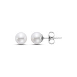 Hyde Park 18K White Gold Pearl Studs-25752 Product Image