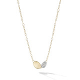 Marco Bicego 18K Yellow Gold Lunaria Diamond Double Leaf Necklace-30045