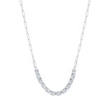 Hyde Park Collection 18K White Gold Oval Diamond Necklace-34599 Product Image