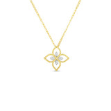 Roberto Coin 18K White Gold Diamond Principessa Flower Necklace-39748