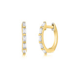 Hyde Park Collection 14K Yellow Gold Diamond Huggie Hoop Earrings-41768 Product Image
