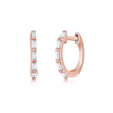 Hyde Park Collection 14K Rose Gold Diamond Huggie Hoop Earrings-41769 Product Image