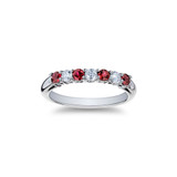 Hyde Park Collection Platinum Diamond and Ruby Band-43308