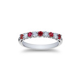 PLATINUM DIAMOND AND RUBY BAND 4RB=0.24CTTW 5RUBY=0.42CTTW-43302 Product Image