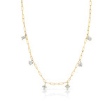 Hyde Park Collection 18K Yellow Gold Diamond Charm Necklace-44006 Product Image