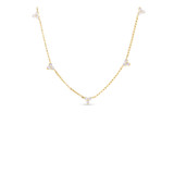 Roberto Coin 18K Yellow Gold Diamond By The Inch Flower 5 Station Necklace-44408