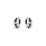 Nikos Koulis 18K White Gold Oui Diamond Small Hoop Earrings-44521 Product Image