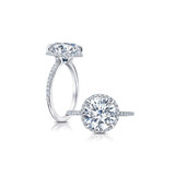 Peter Storm 14K White Gold Diamond Halo Semi-Mount Engagement Ring-45537 Product Image