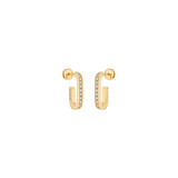 Dinh Van 18K Yellow Gold Maillon L Diamond Earrings-47003 Product Image