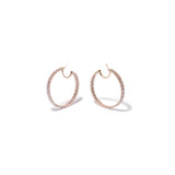 Hyde Park Collection 18K Rose Gold Pink Diamond Hoop Earrings-47047 Product Image