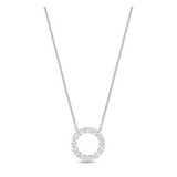Hyde Park Collection 18K White Gold Small Circle Diamond Pendant-47890 Product Image