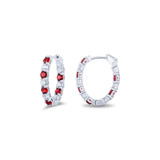 18WG 1.80CTW DIA/2.16CTW RUBY HOOPS-37474 Product Image