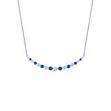 Hyde Park Collection 18K White Gold Sapphire and Diamond Bar Necklace-36996 Product Image