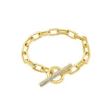 Hyde Park Collection 14K Yellow Gold Diamond Toggle Link Bracelet-38319 Product Image