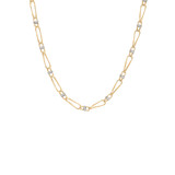 Marco Bicego Marrakech Collection 18K Yellow Gold Onde Diamond Hand Twisted Link Necklace-54255 Product Image