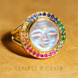 Temple St. Clair 18K Yellow Gold Blue Moonstone Moon Ring-56856 Product Image