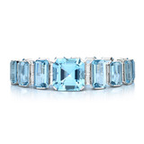 Hyde Park Collection Platinum Aquamarine & Diamond Bracelet-54470 Product Image