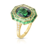 Hyde Park Collection 18K Yellow Gold Tsavorite & Diamond Ring-54462 Product Image