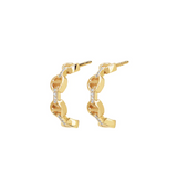 Hoorsenbuhs 18K Yellow Gold Micro Crescent with Diamonds Earrings-57474 Product Image