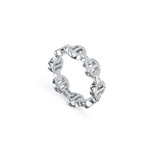 Hoorsenbuhs 18K White Gold Heritage Dame Diamond Tri-Link Antiquated Ring-57482 Product Image