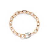 Walters Faith Garnett 18K Rose Gold Chain Link Bracelet with Diamond Oval Clasp-56960 Product Image