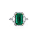 Hyde Park Collection Platinum Emerald and Diamond Ring-57727 Product Image