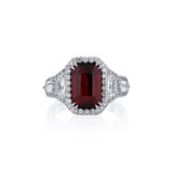 Hyde Park Collection Platinum Ruby and Diamond Halo Ring-58177 Product Image