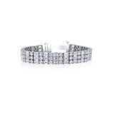 Hyde Park Collection Platinum 3-Row Diamond Line Bracelet-59713 Product Image