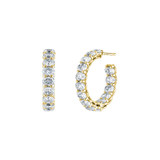 Hyde Park Collection 18K Yellow Gold Diamond Hoop Earrings-59696 Product Image