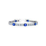 Hyde Park Collection Platinum Sapphire and Diamond Line Bracelet-59714 Product Image