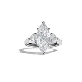 Hyde Park Platinum 3.02ct Marquise and Round Three-Stone Engagement Ring-49026 Product Image