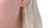 Temple St. Clair 18K Yellow Gold Pave Granulated Hoops-61263 Product Image