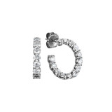 18k White Gold 8.09ct Round Diamond Hoop Earrings-35659 Product Image